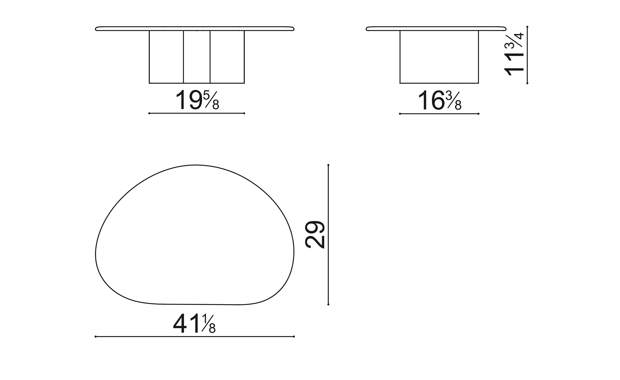 Ghia Organic Table with central base