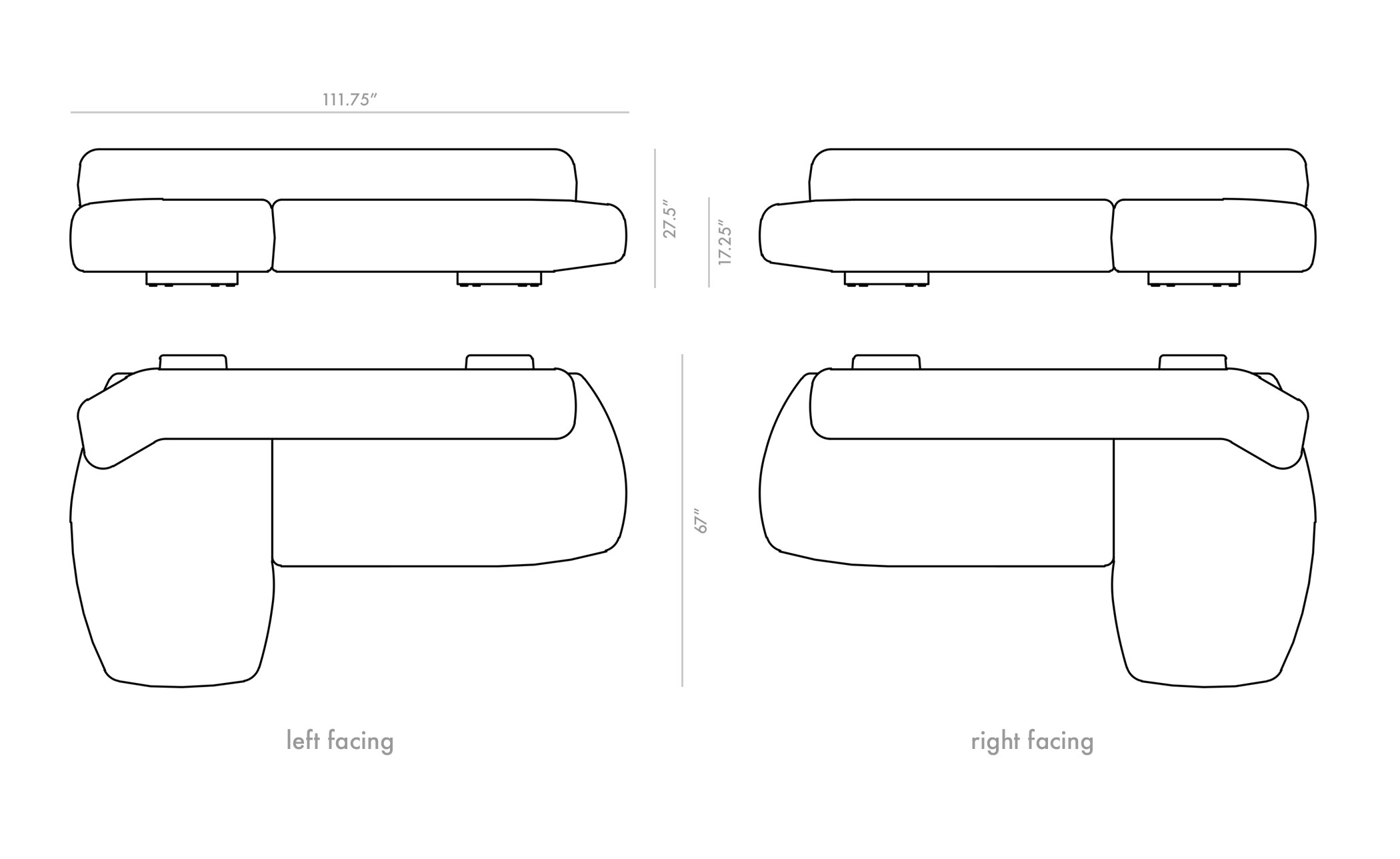Gogan Sofa with Chaise
