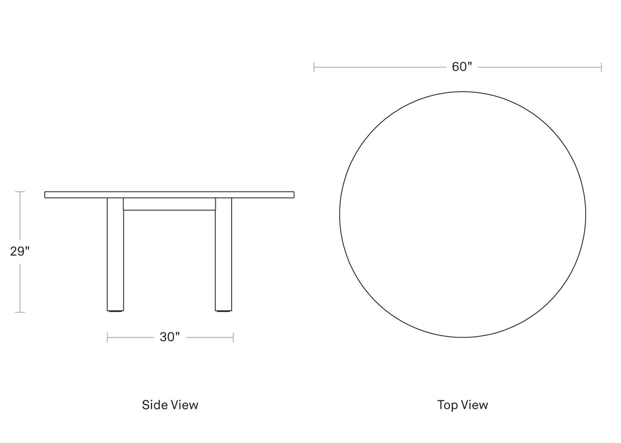good times 60" round dining table