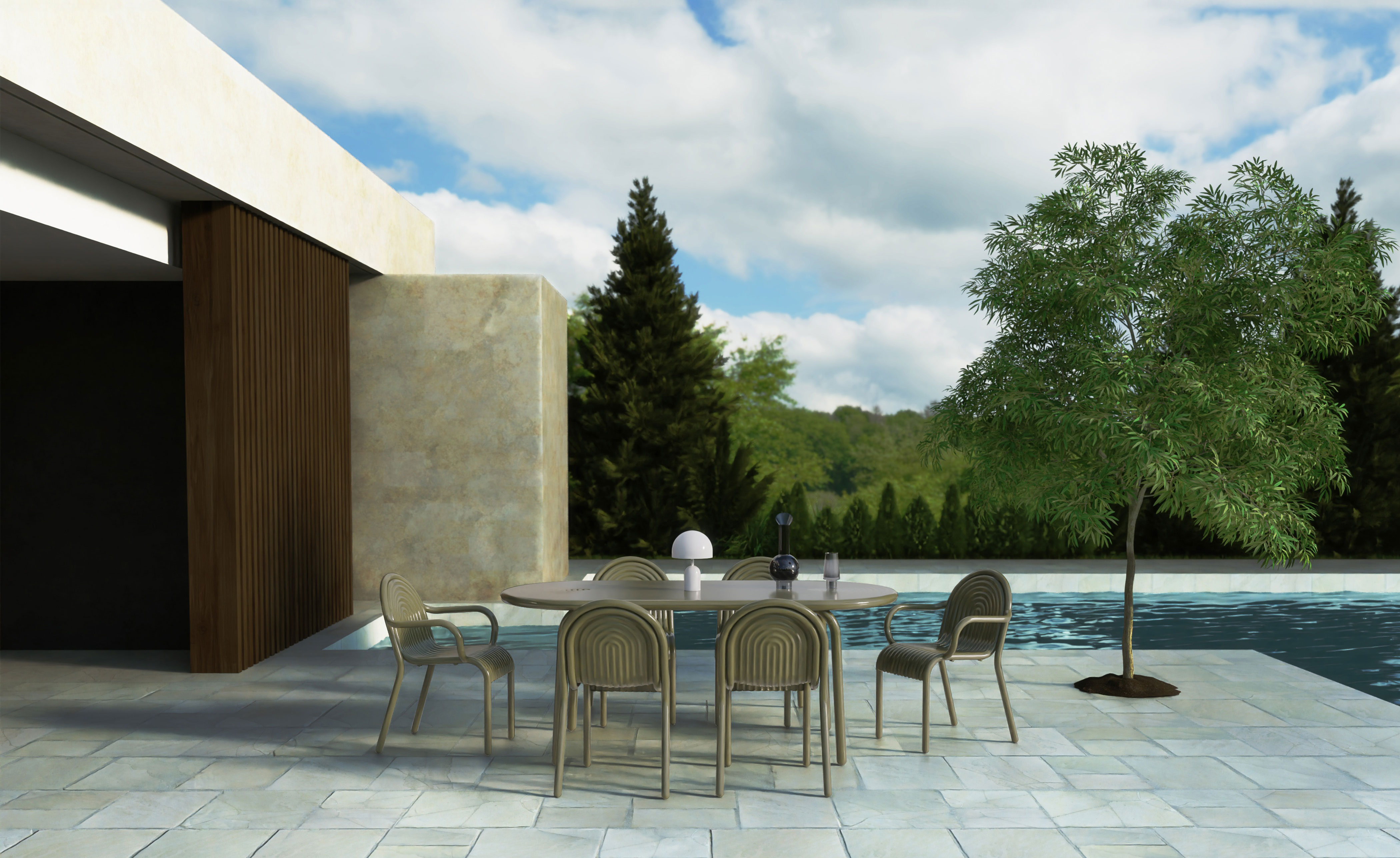Groove Outdoor Stool Set of 2