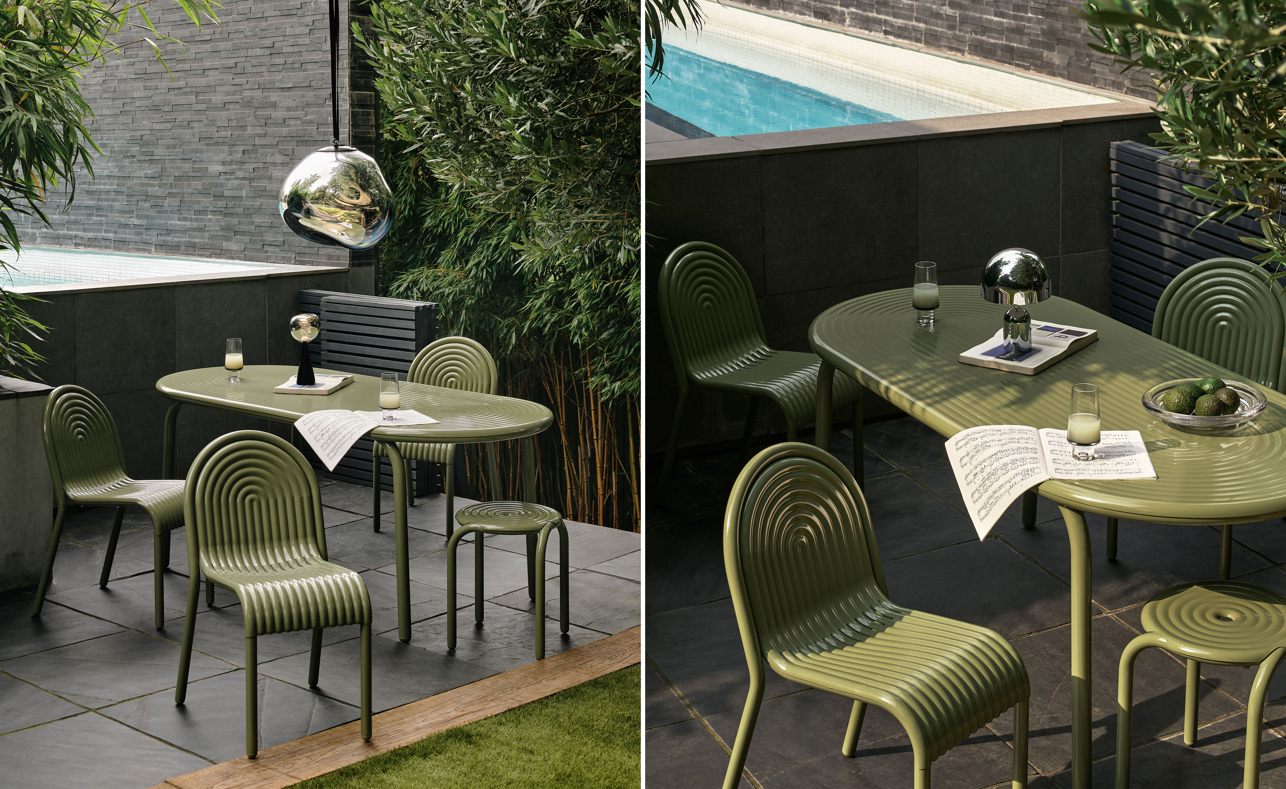 Groove Outdoor Stool Set of 2