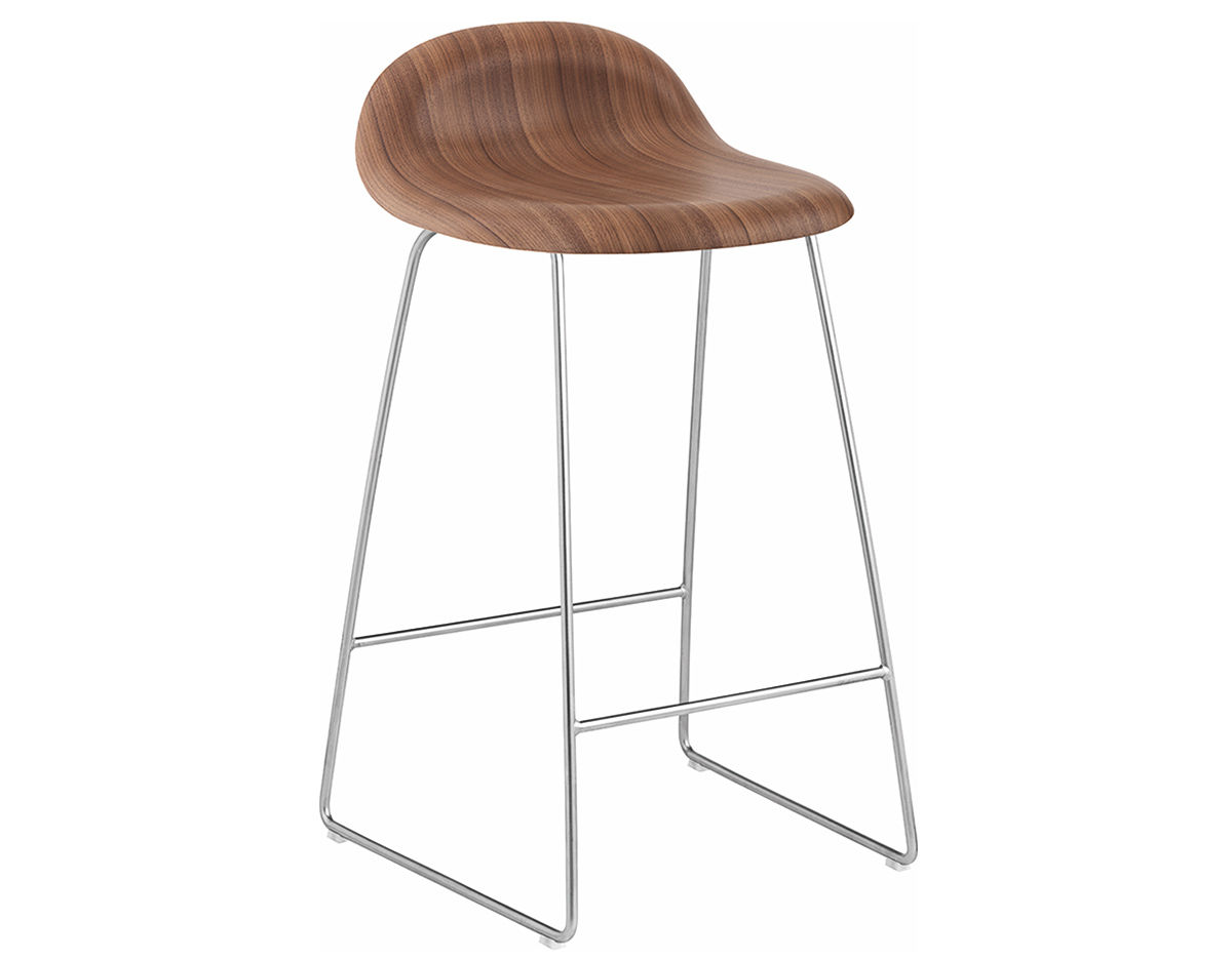 gubi 3d sled base wood stool