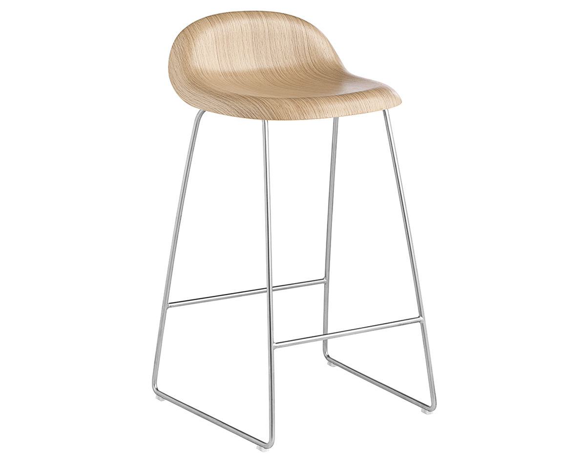 gubi 3d sled base wood stool