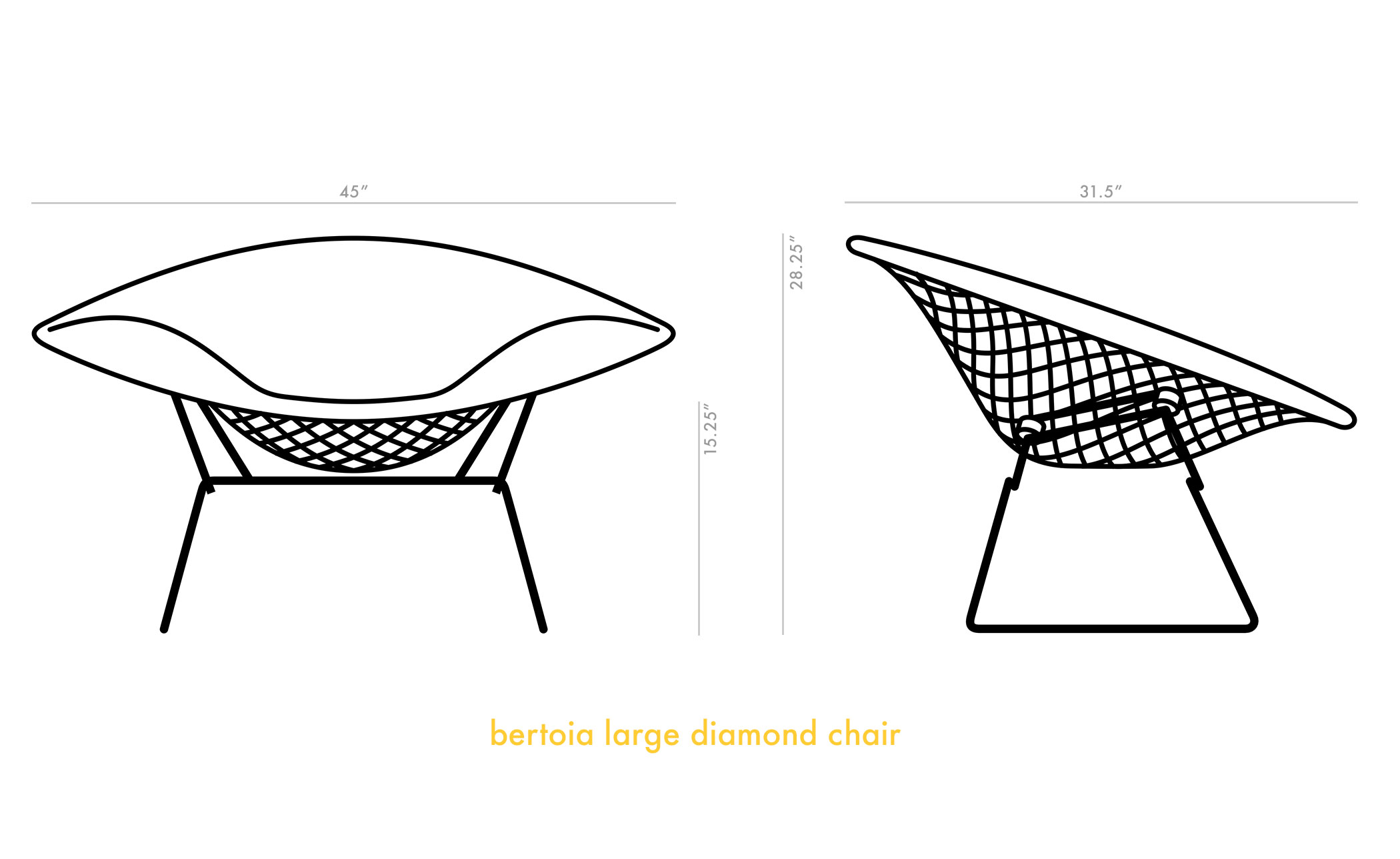 bertoia large diamond chair