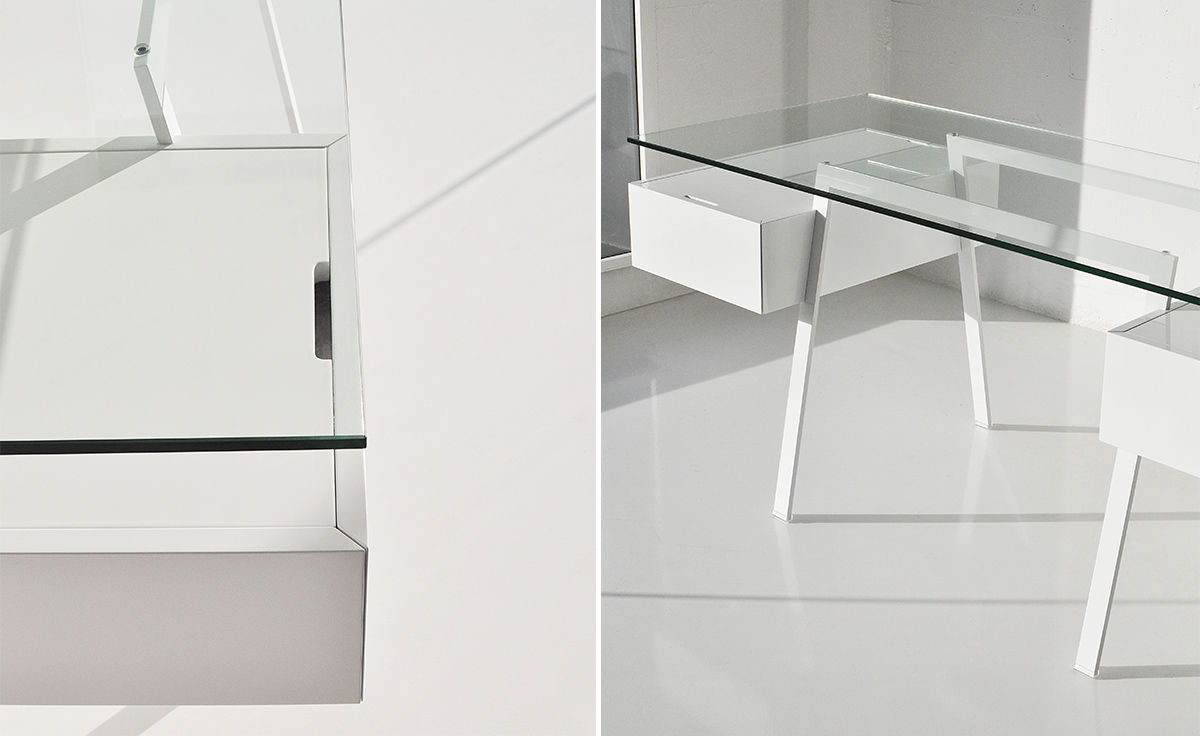 homework 2 desk with glass top