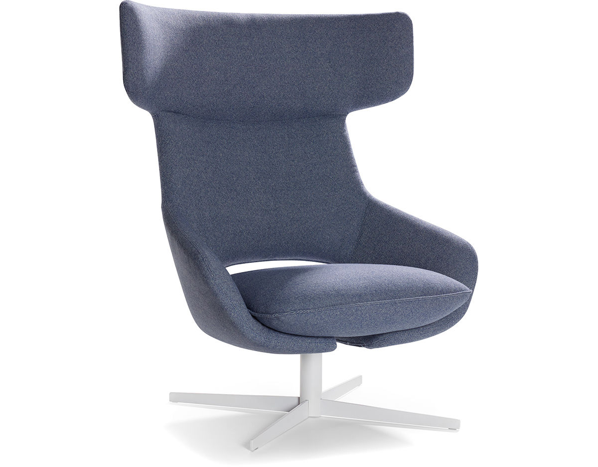 kalm swivel metal base lounge chair