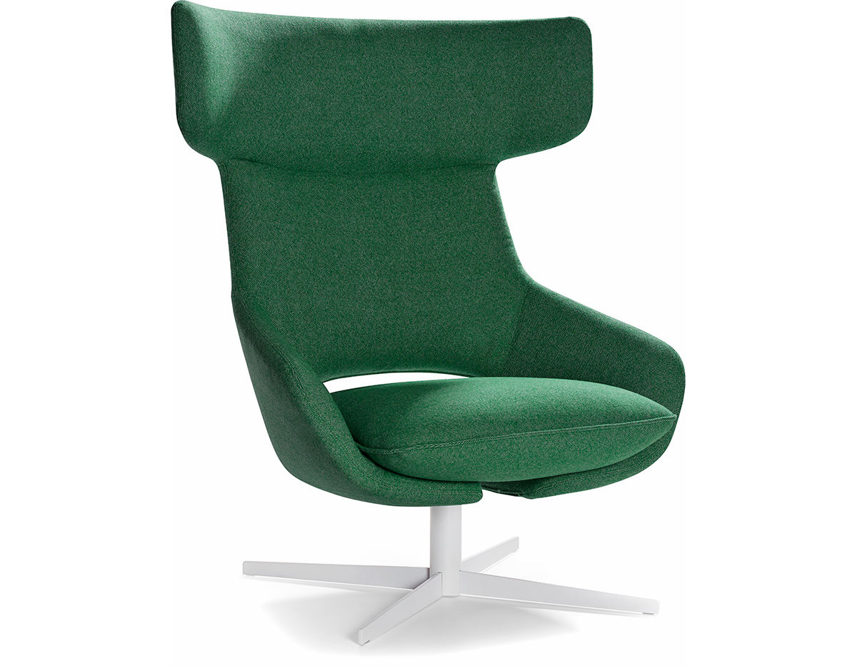 kalm swivel metal base lounge chair
