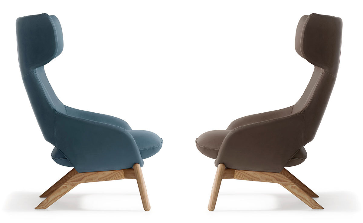 kalm wood base lounge chair