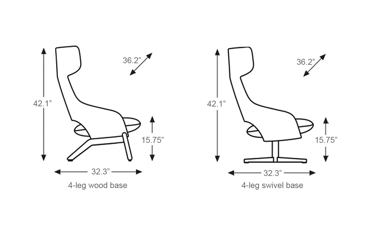 kalm wood base lounge chair