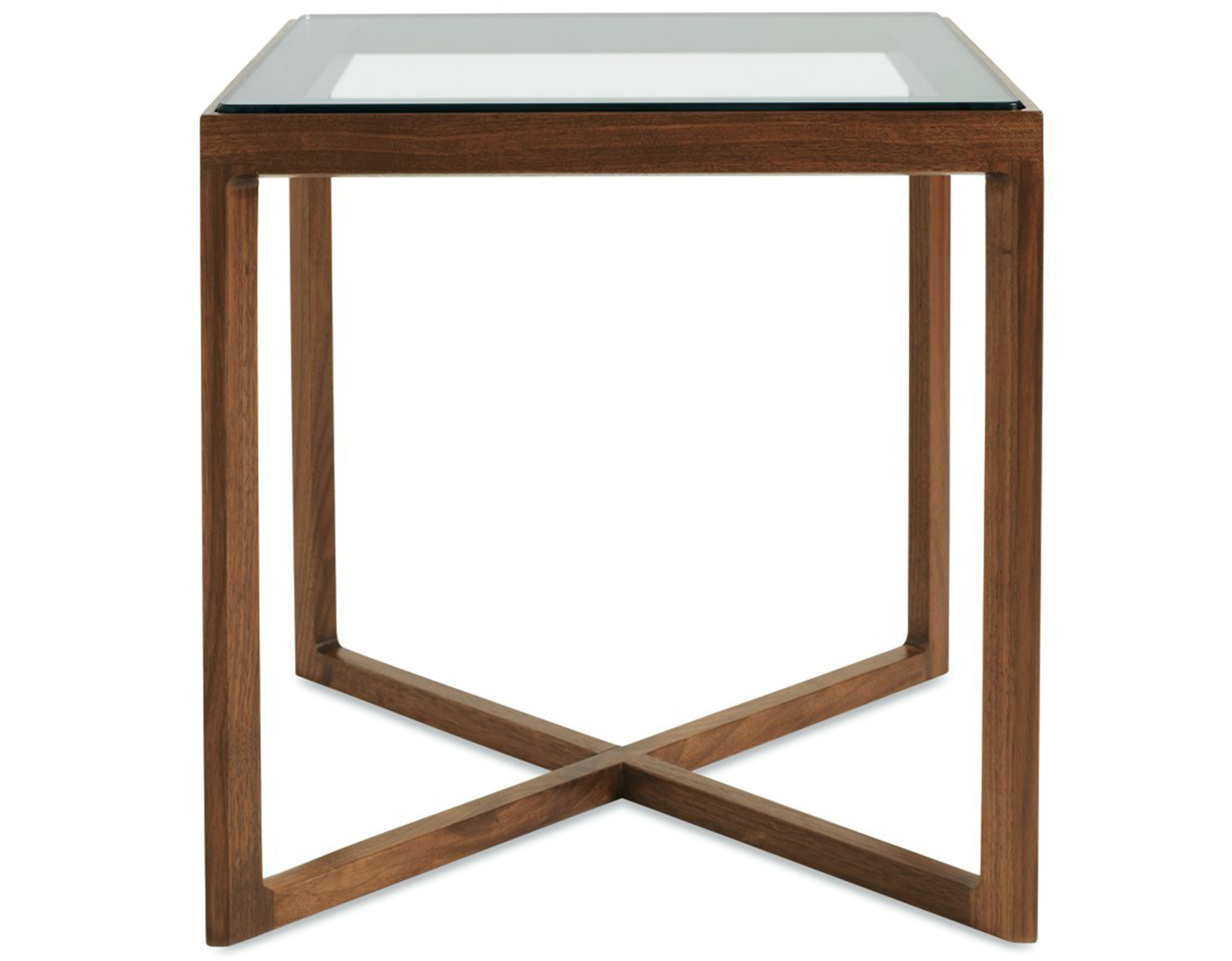 krusin 18" h square side table with walnut base