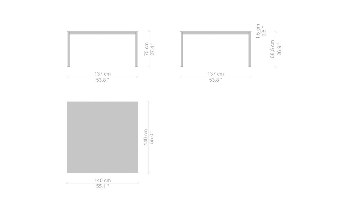 le corbusier lc10-p tall table
