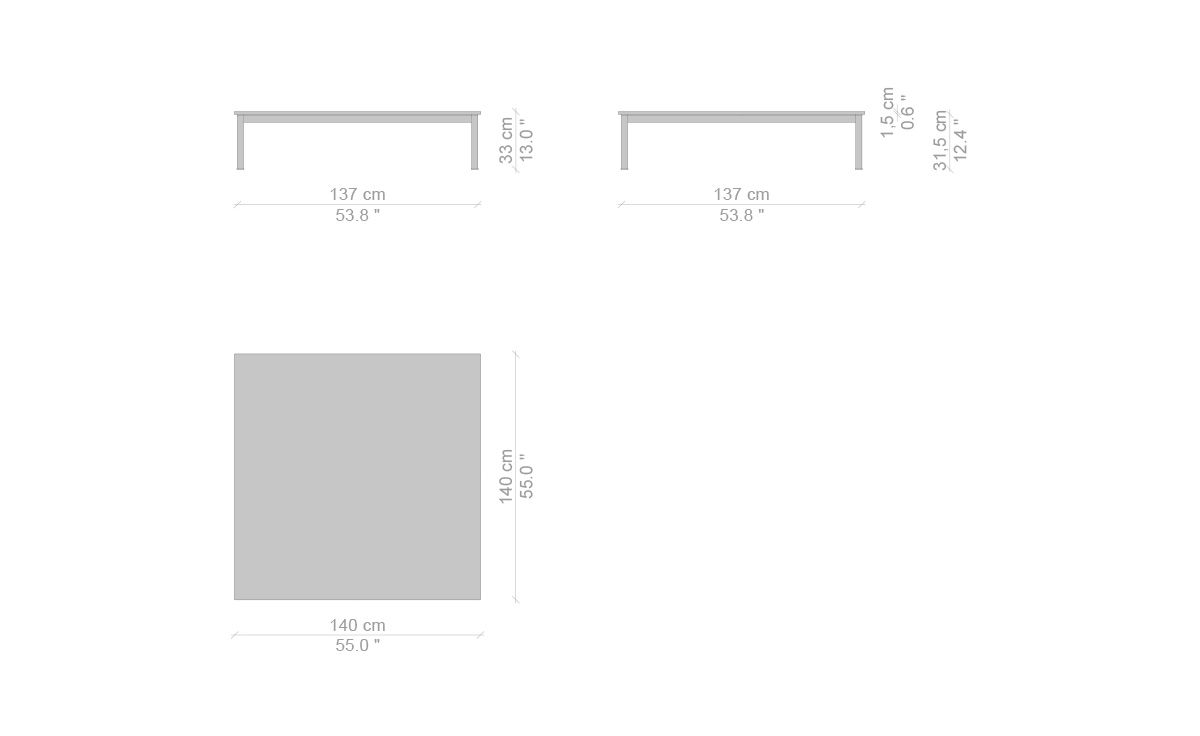 le corbusier lc10-p low table