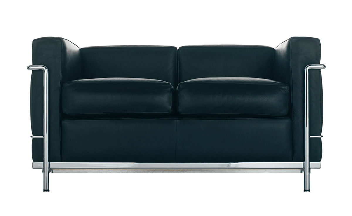 le corbusier lc2 two seat sofa with down cushions