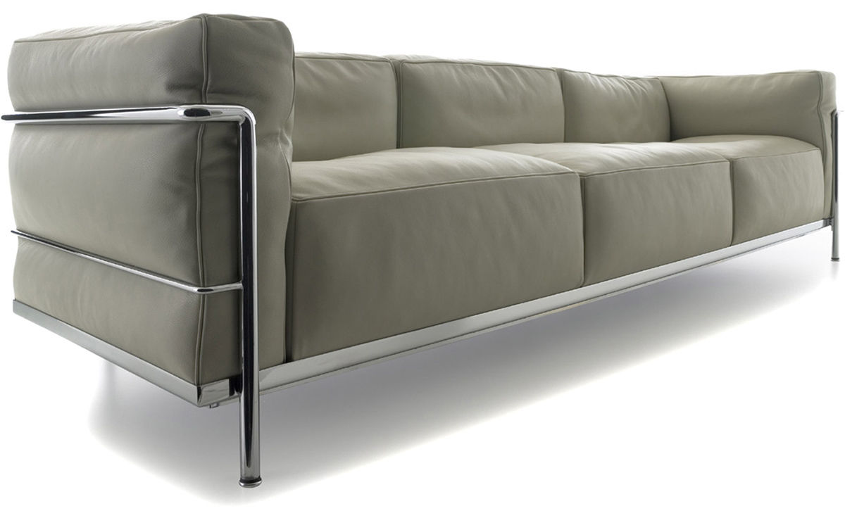 le corbusier lc3 three seat sofa with down cushions
