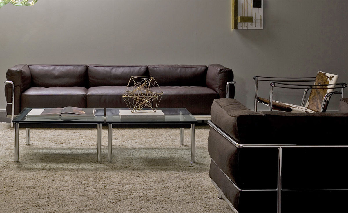 le corbusier lc3 three seat sofa with down cushions