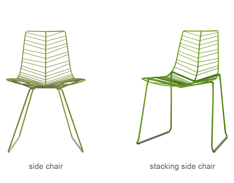 leaf stacking chair with sled base