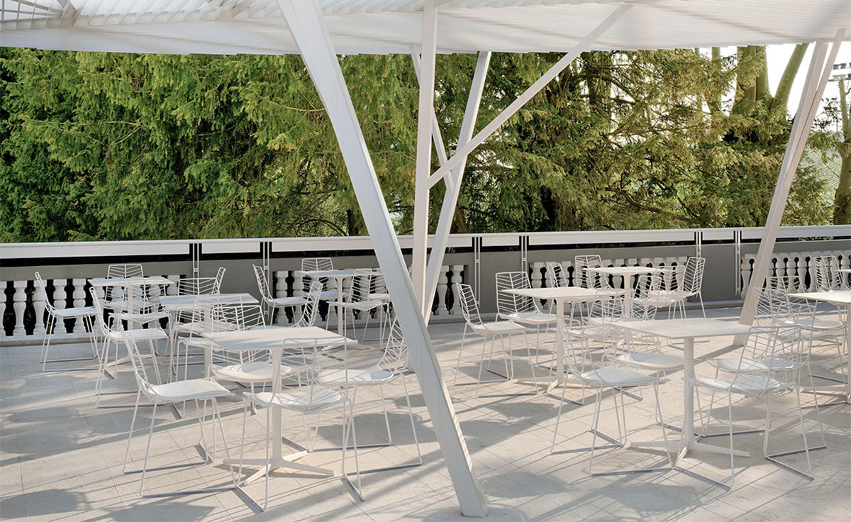 leaf stacking chair with sled base