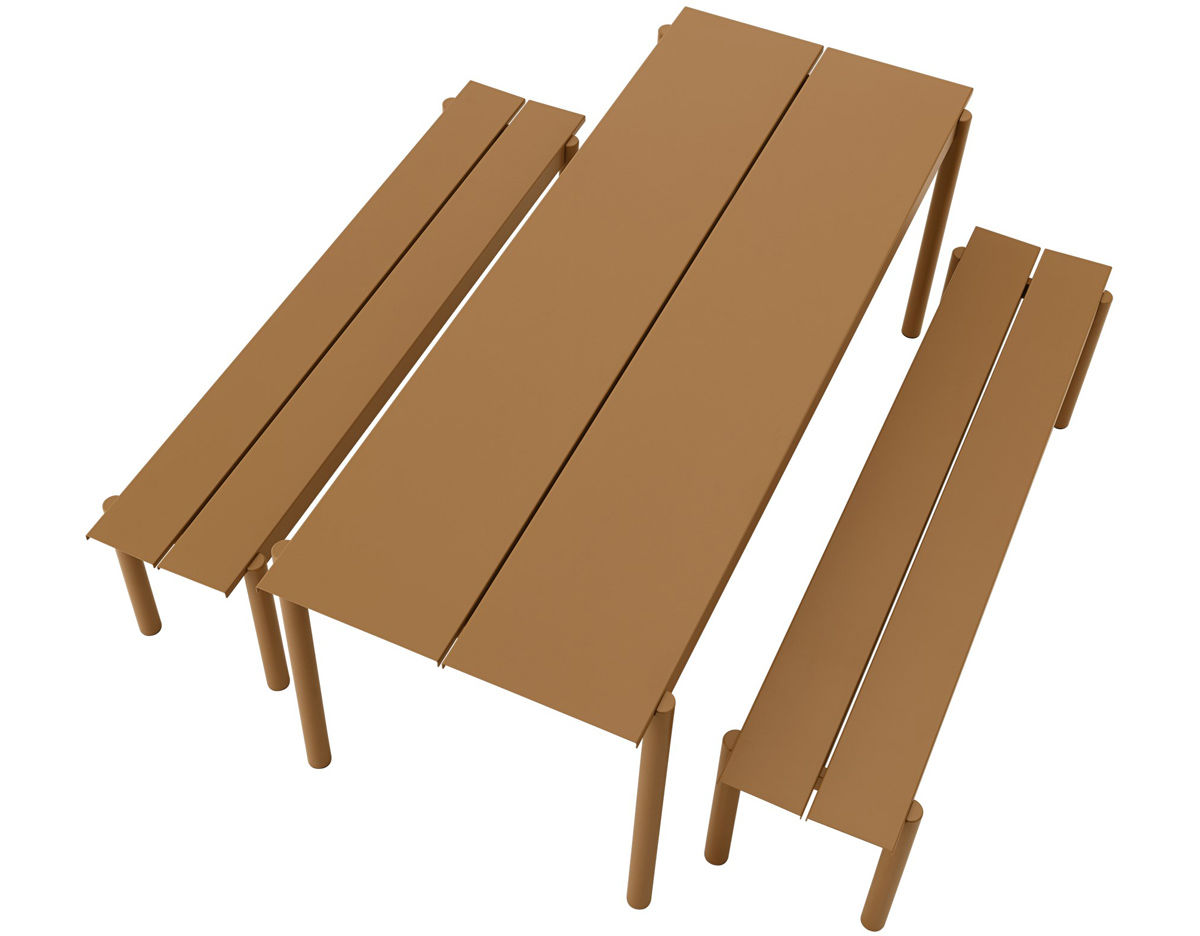 linear steel bench