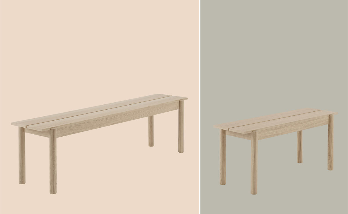 linear wood bench