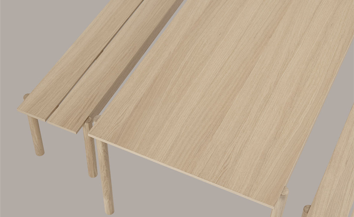 linear wood table