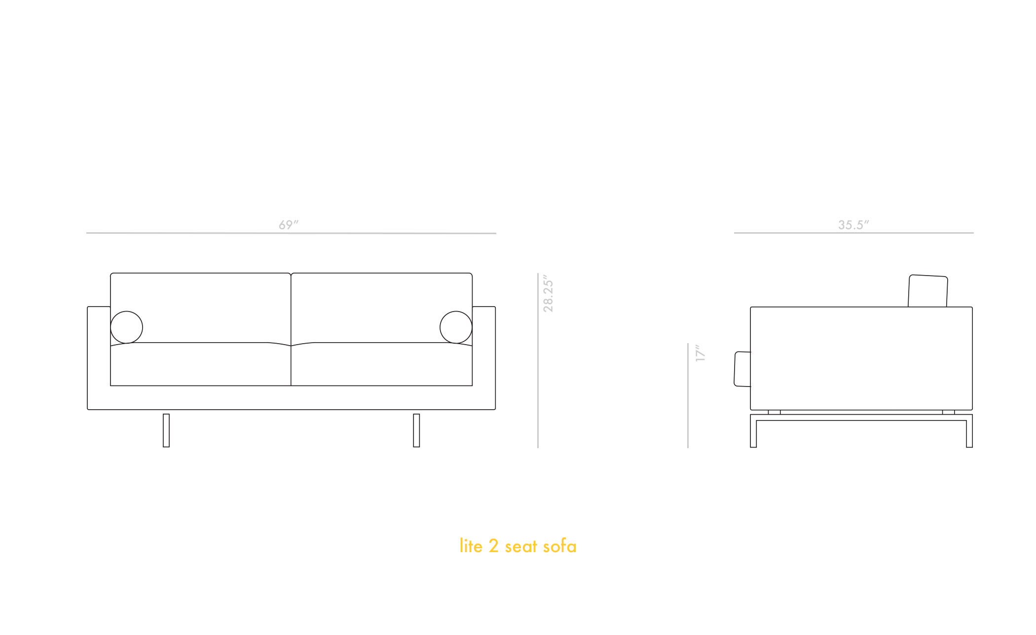 lite 2 seat sofa
