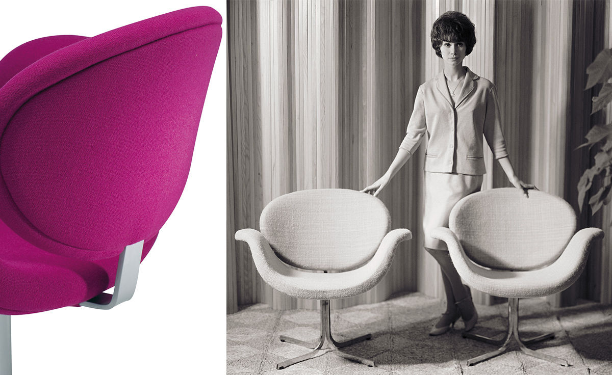 pierre paulin little tulip chair with cross base