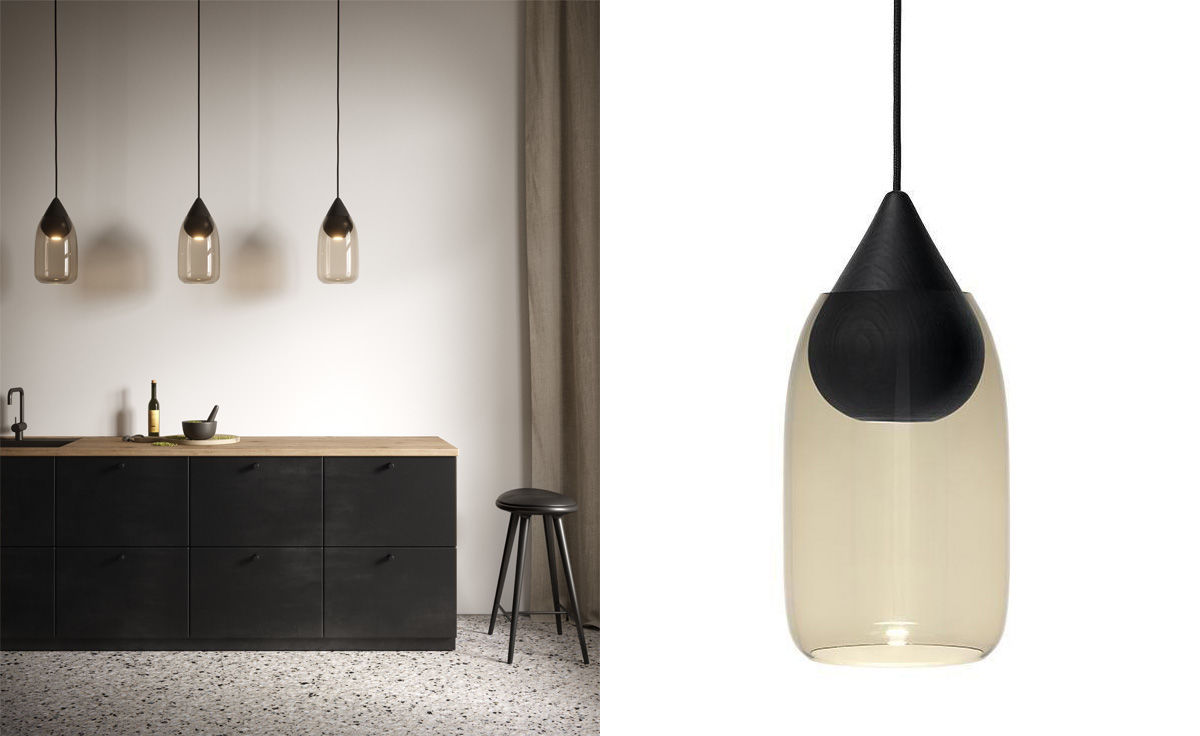 liuku drop pendant light with glass shade
