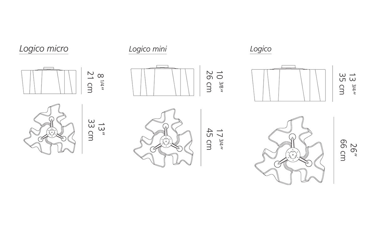 logico triple nested ceiling light