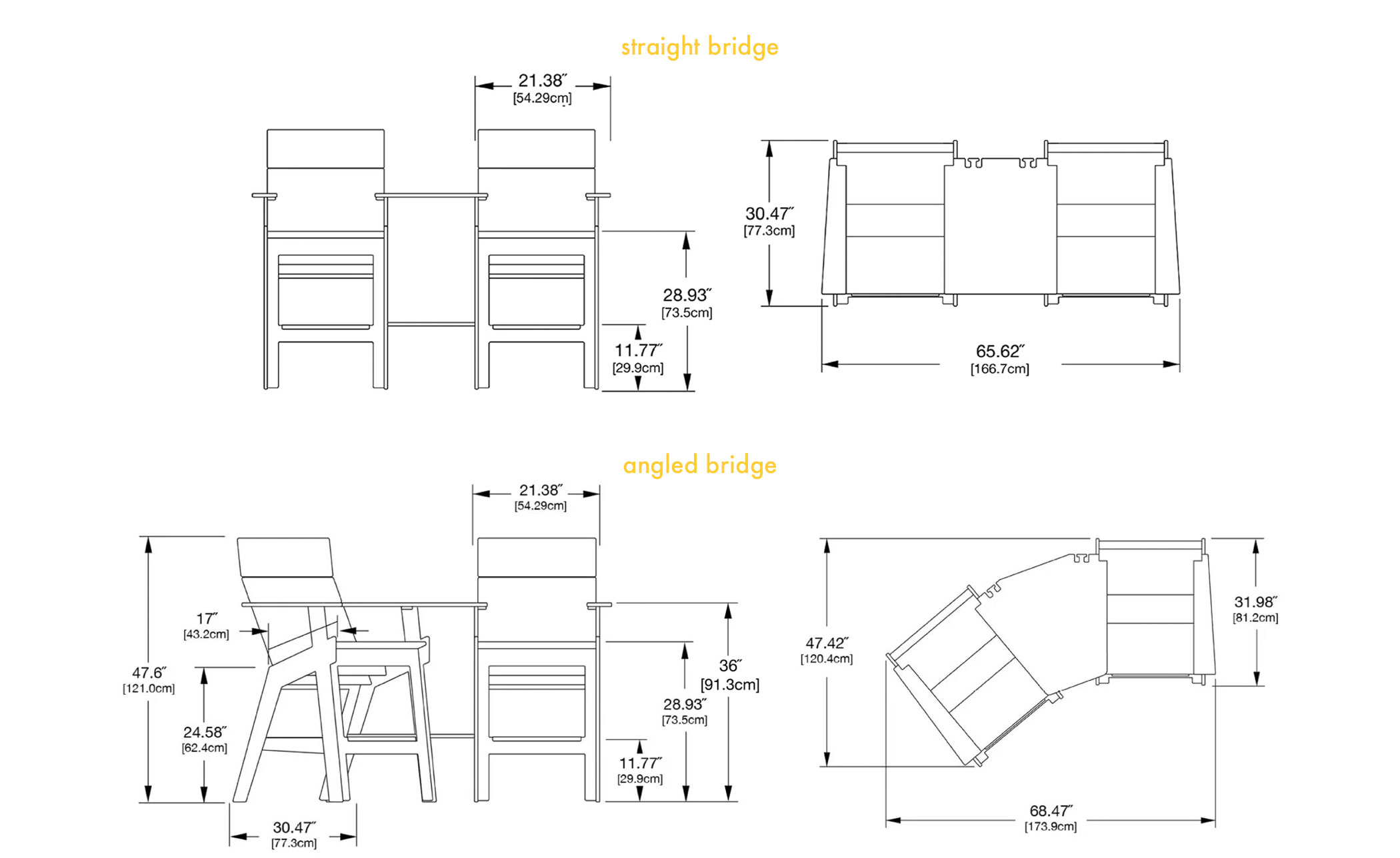 Lollygagger Hi-Rise Chairs with Bridge Set