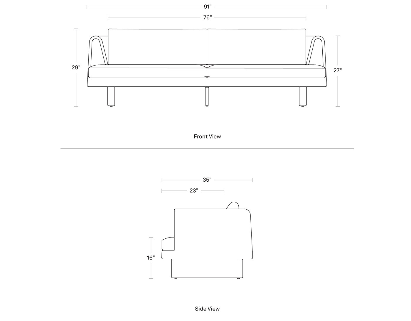 Loophole Outdoor 3 Seat Sofa