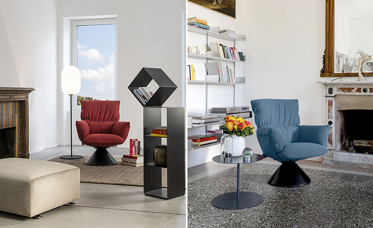 lud'o lounge chair with conical base
