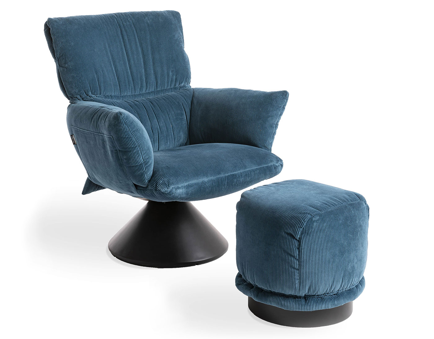 lud'o lounge chair with conical base