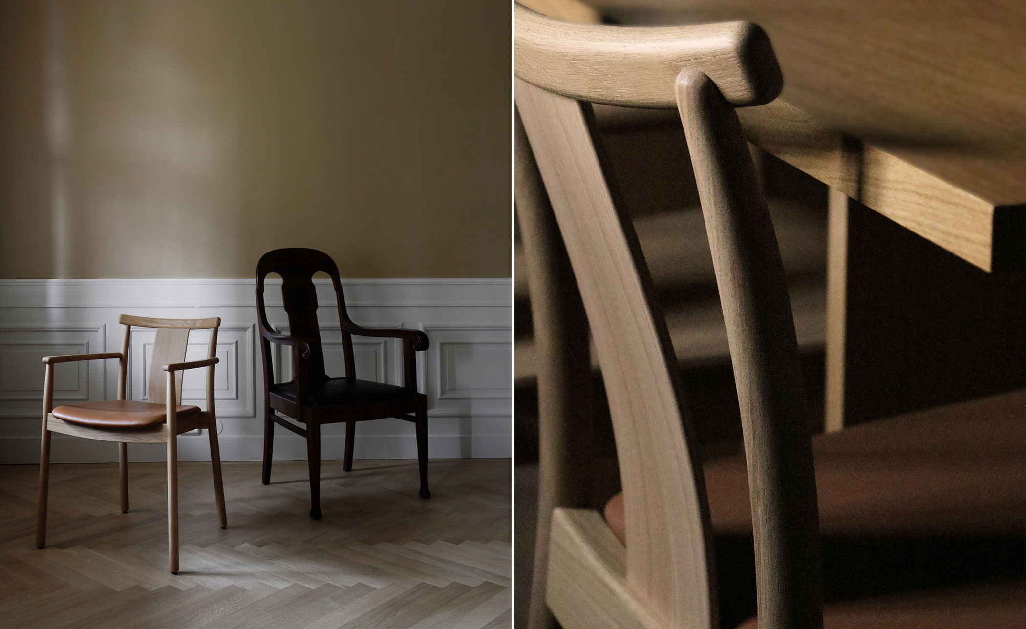 Merkur Dining Armchair with upholstered seat