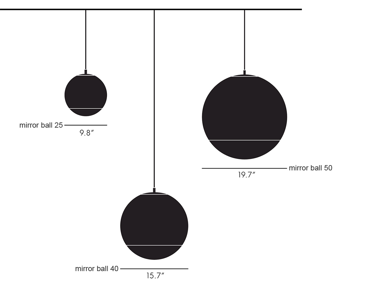 mirror ball led pendant light