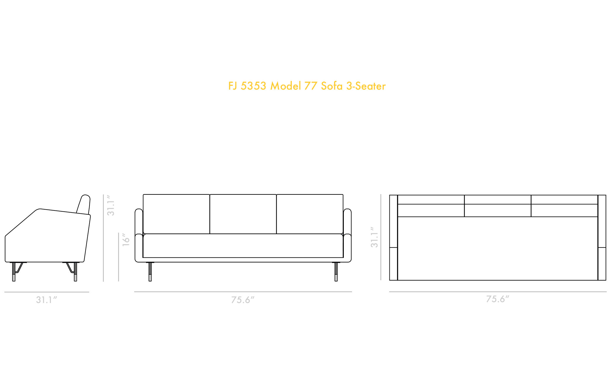 Model 77 Sofa 3 Seater