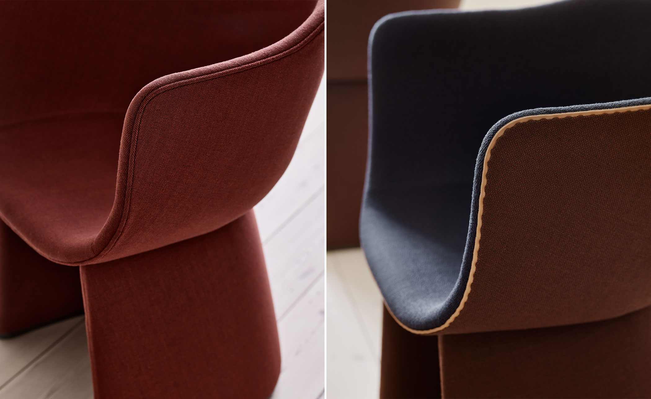 Monolit Lounge Chair with leather piping