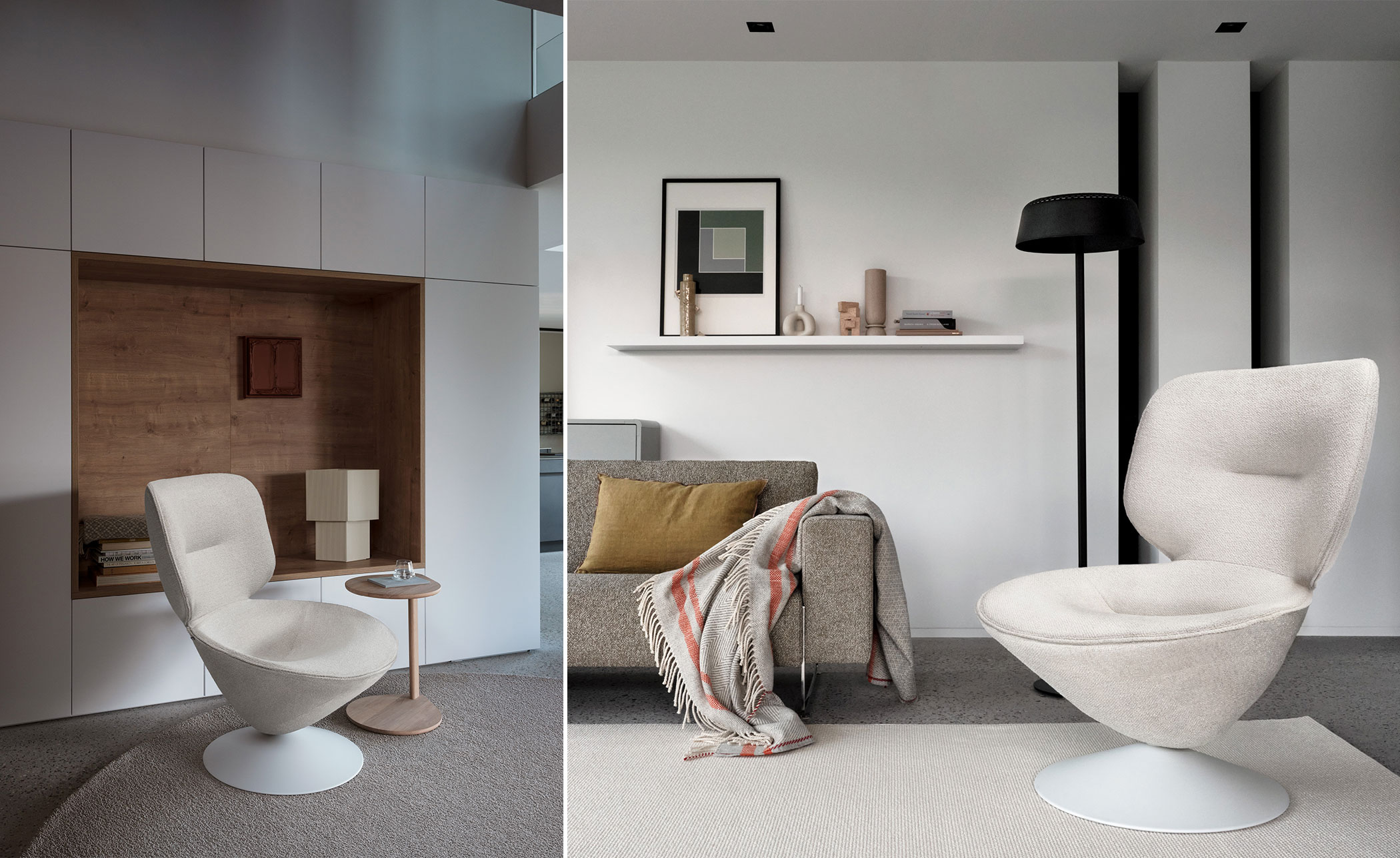 Moon Lounge Chair with Swivel Base