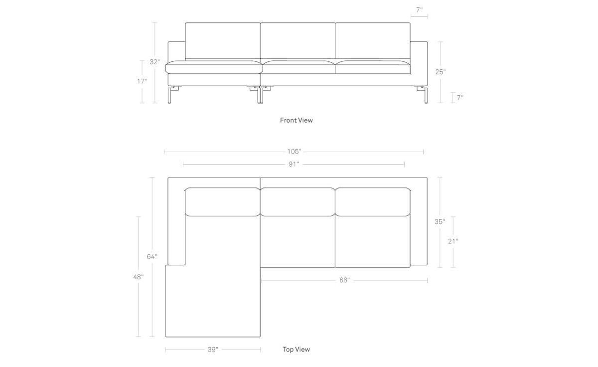 new standard sofa with chaise