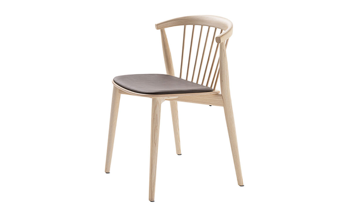 newood chair with upholstered seat