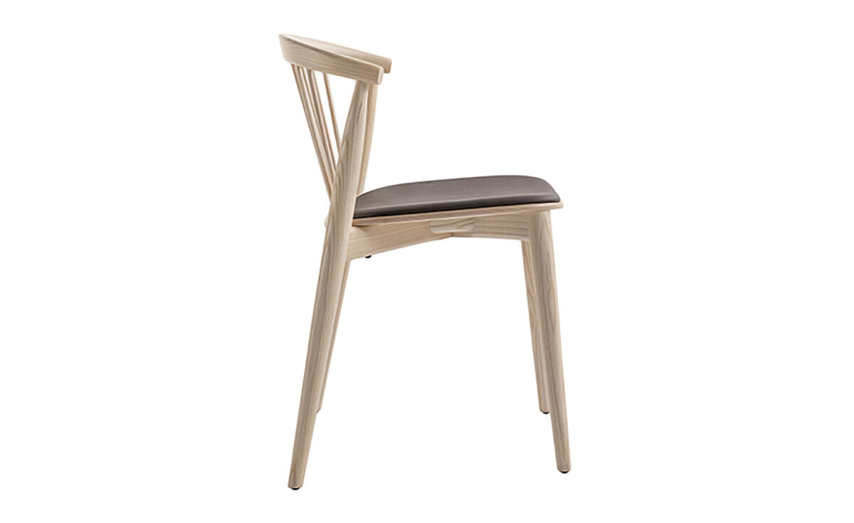 newood chair with upholstered seat