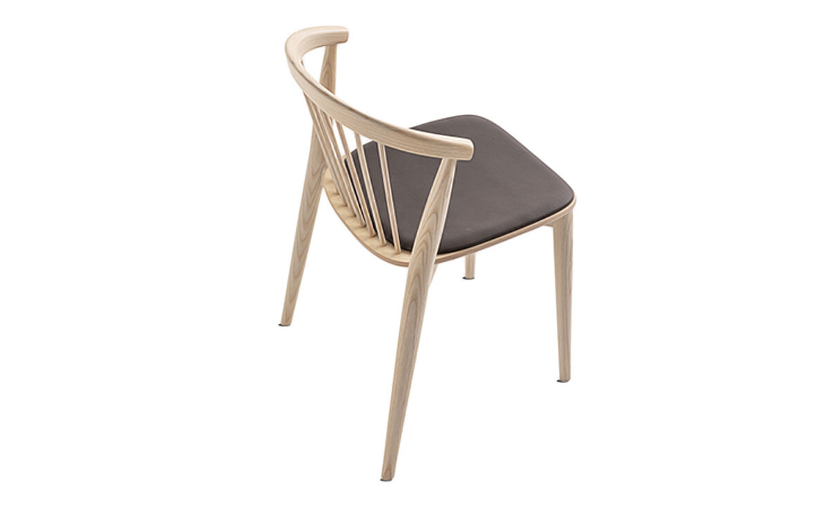 newood chair with upholstered seat