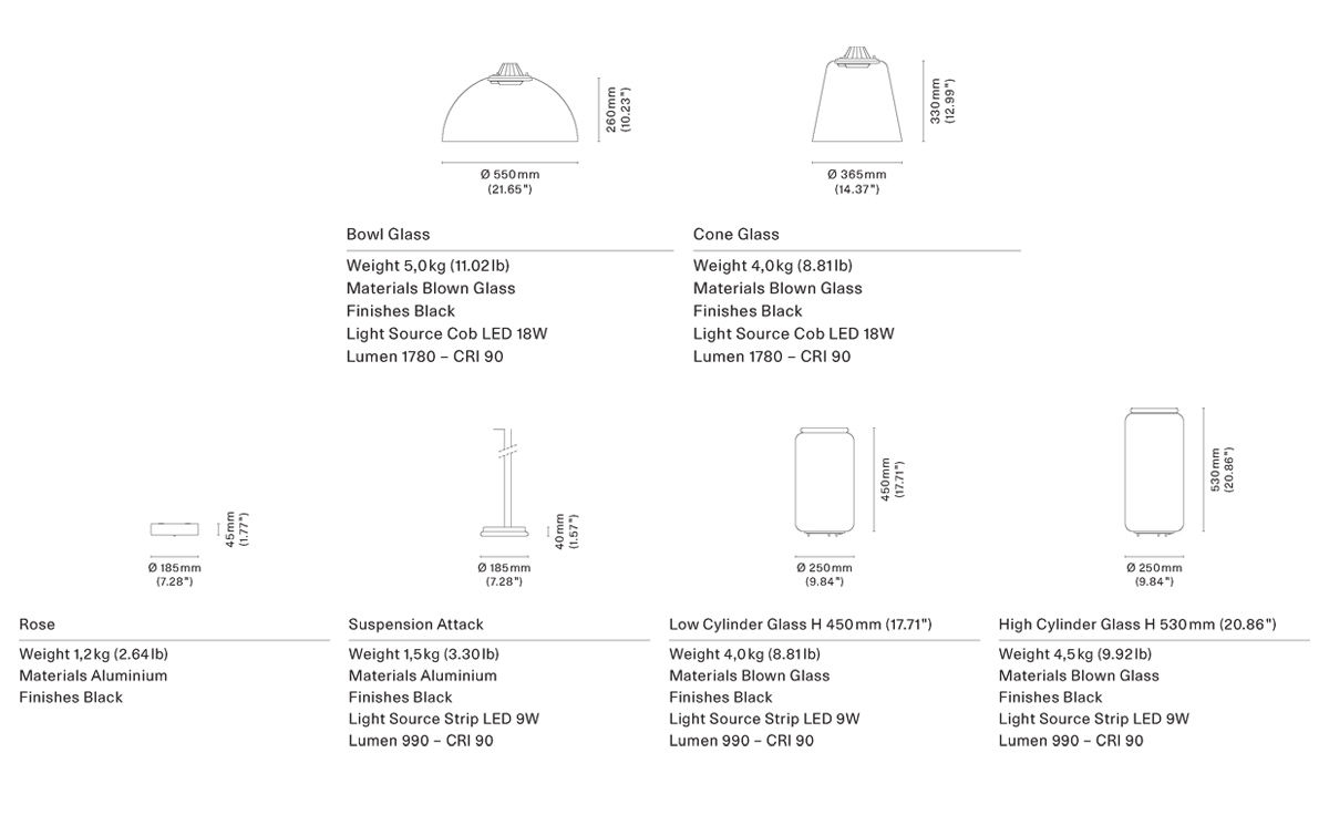 noctambule s1 suspension lamp with cone
