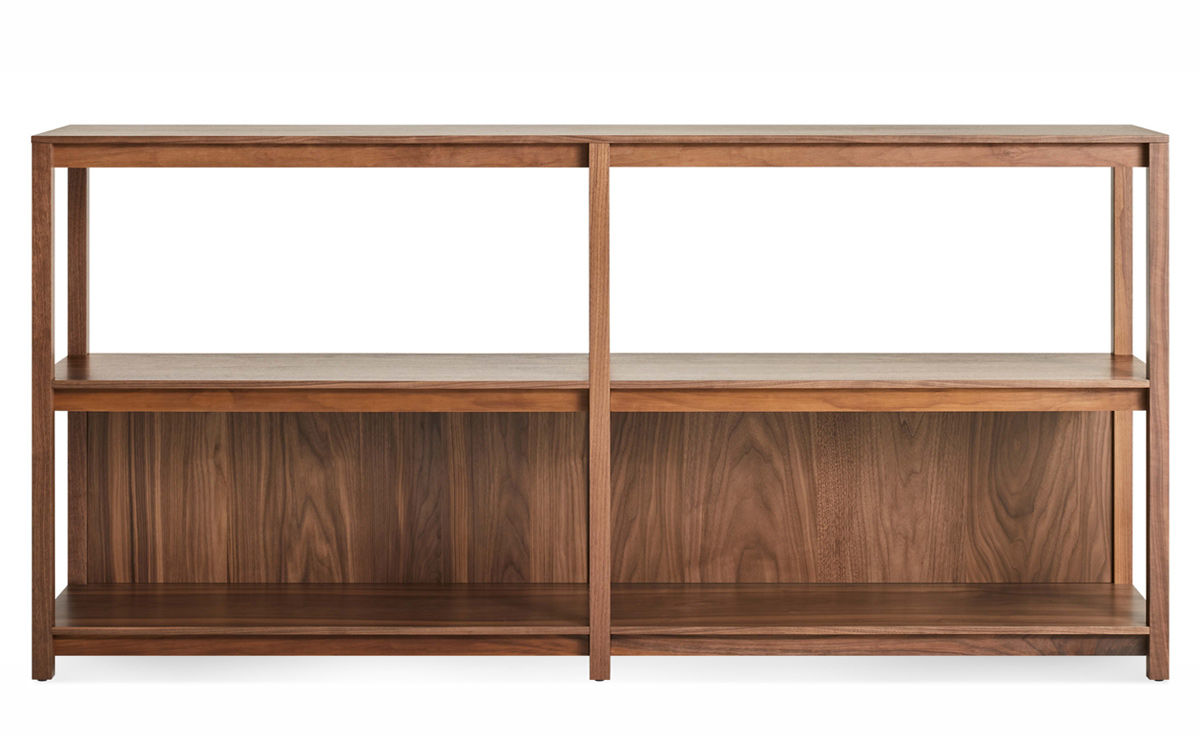 open plan large low bookcase