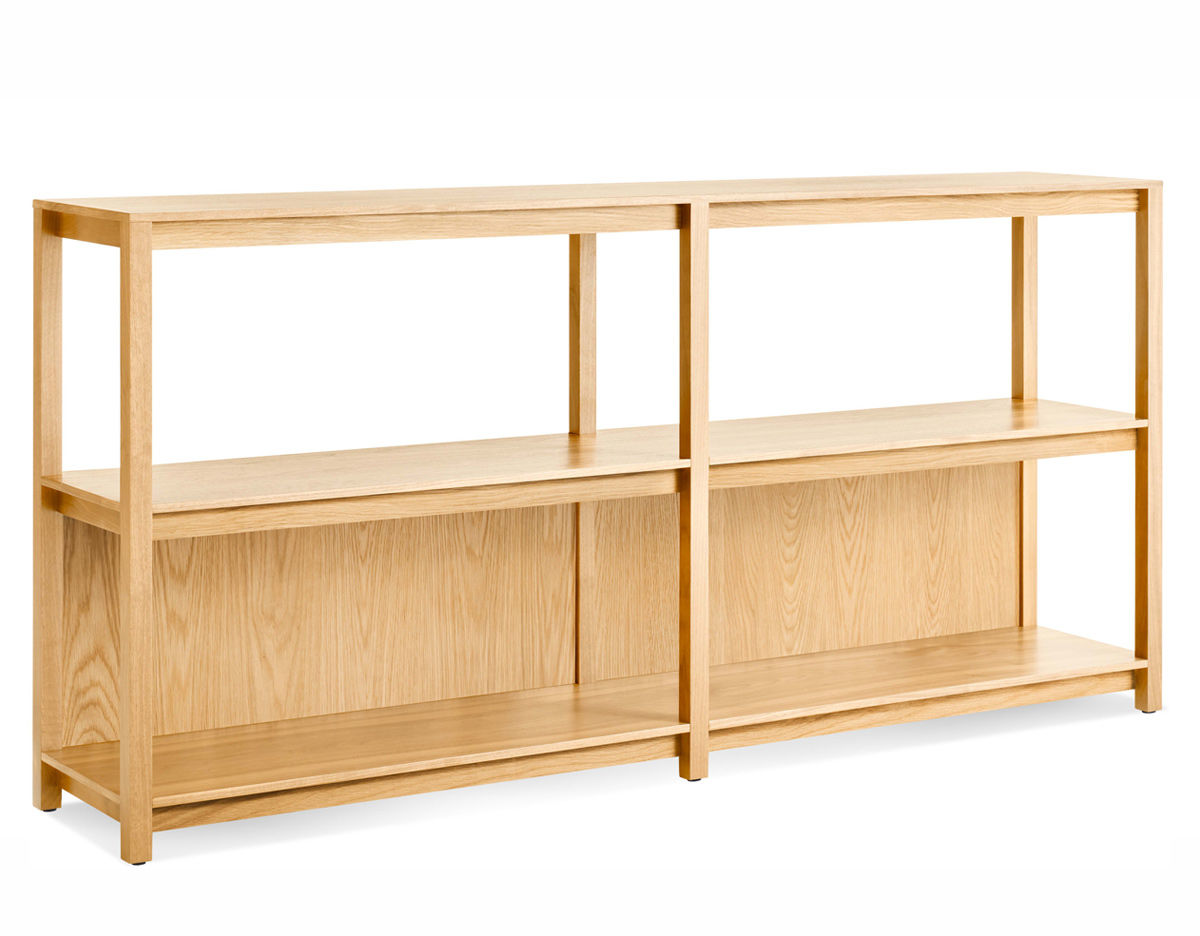 open plan large low bookcase