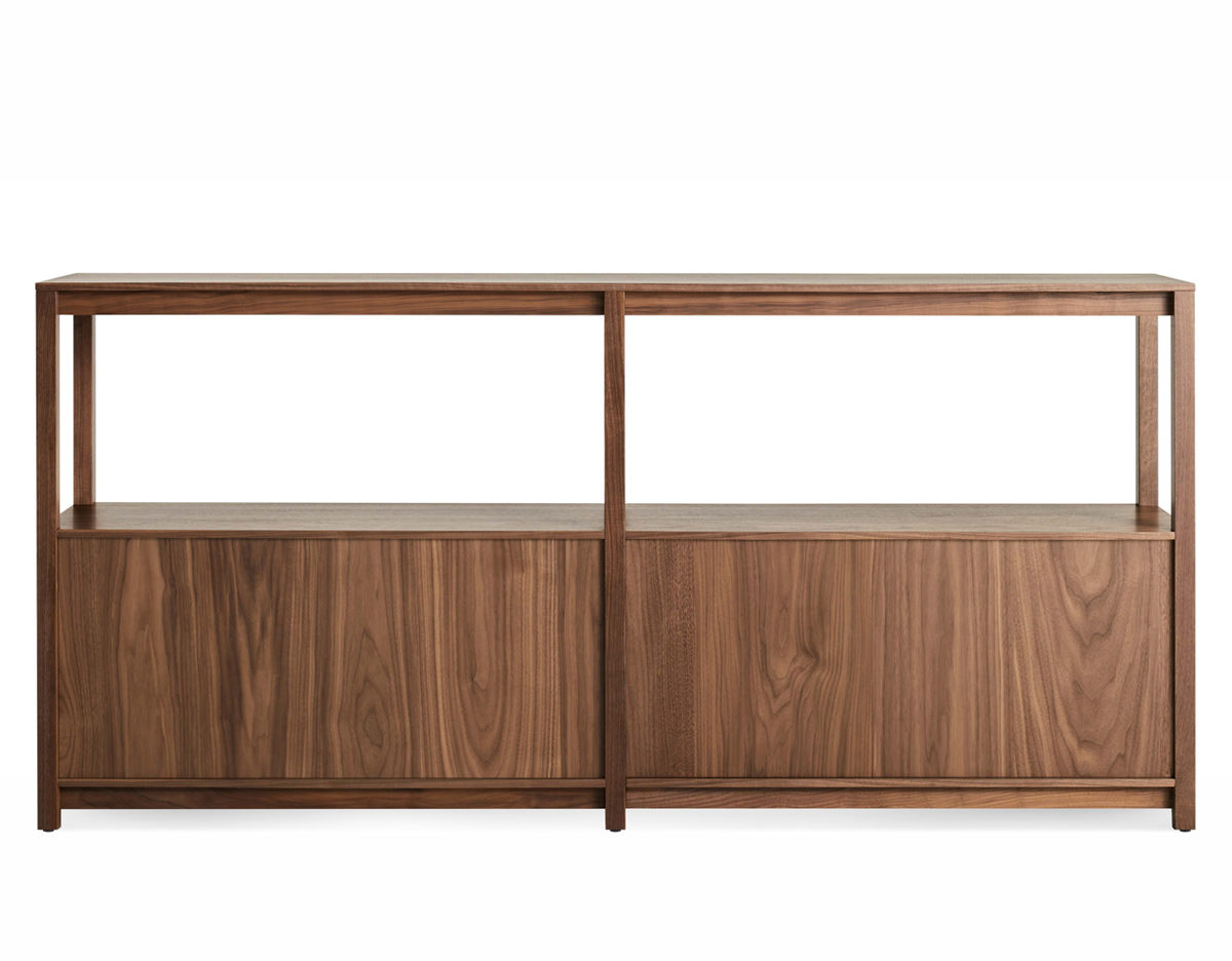 open plan large low bookcase