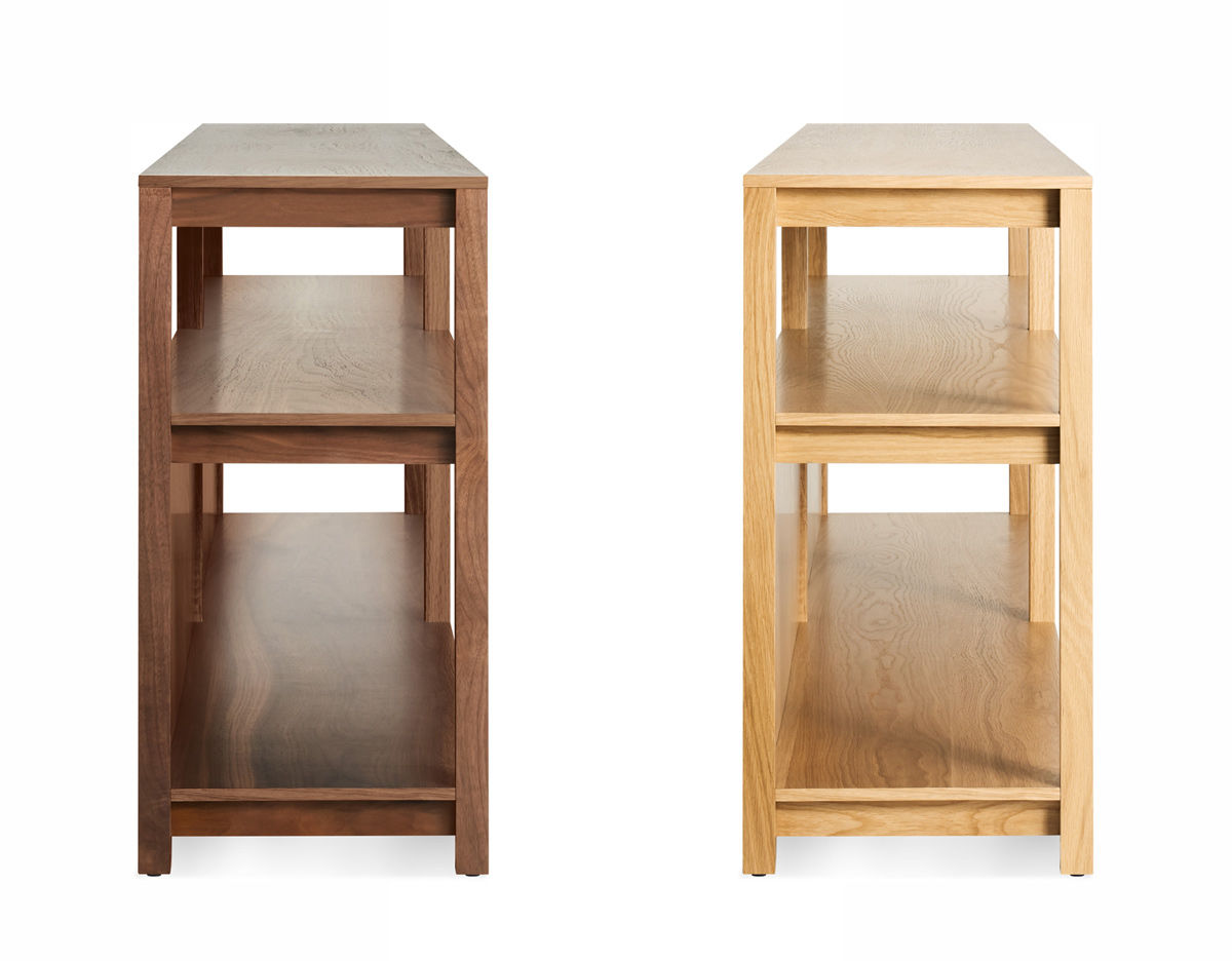 open plan long and low bookcase