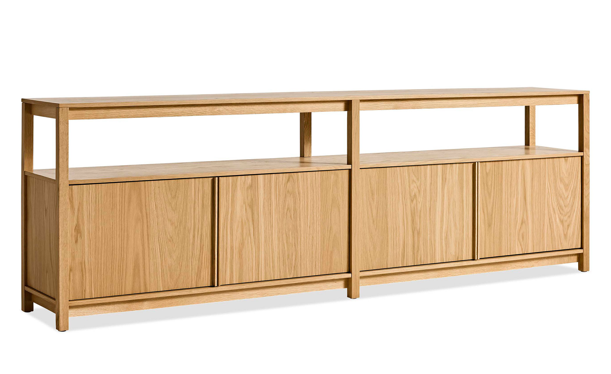 Open Plan Long and Low Bookcase with Storage