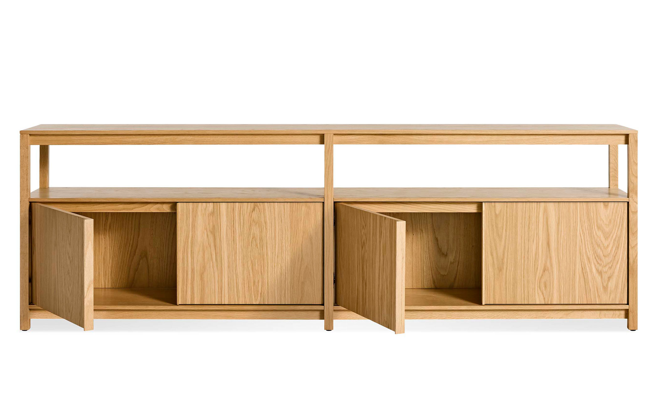 Open Plan Long and Low Bookcase with Storage