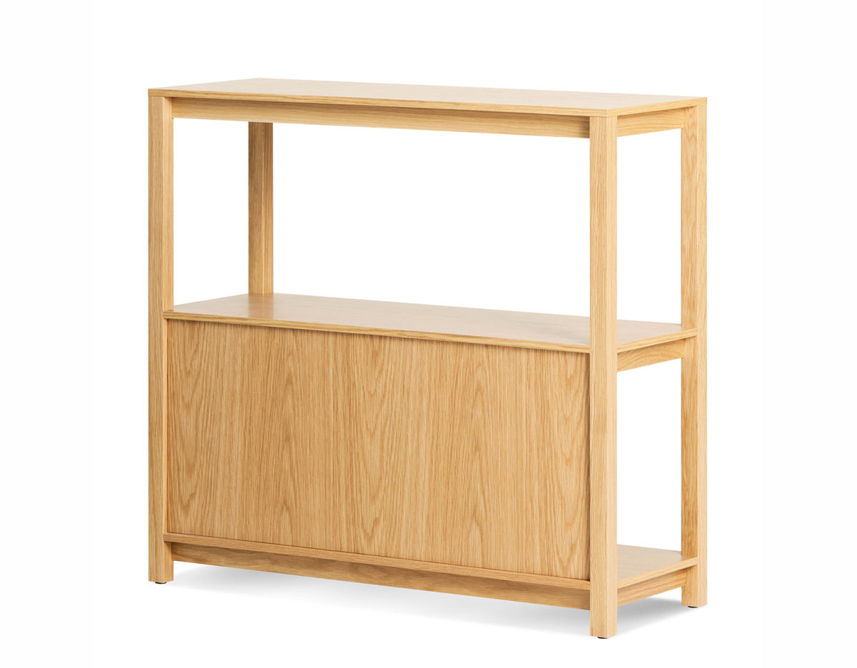 open plan small low bookcase by blu dot