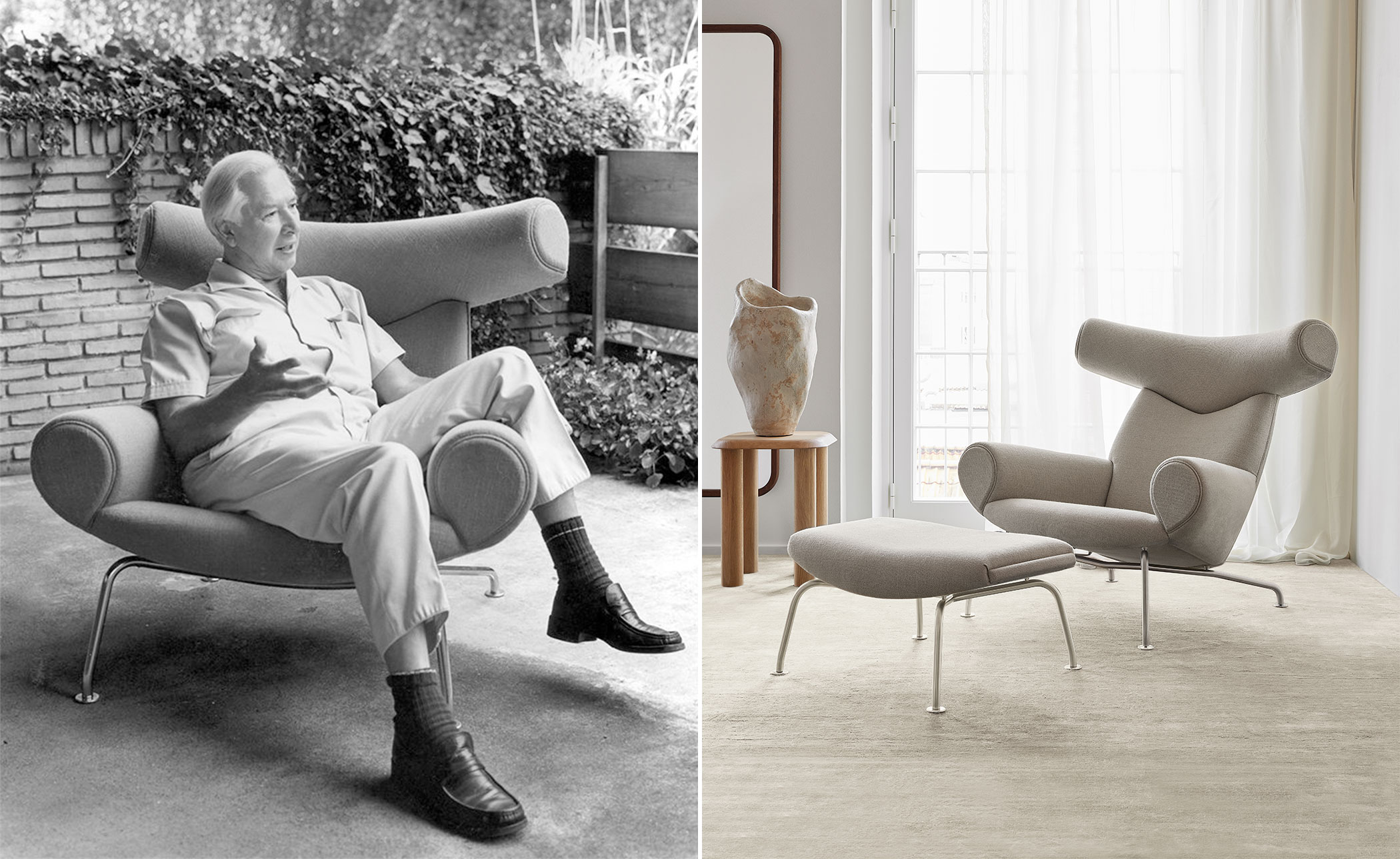hans wegner ej100f ox ottoman